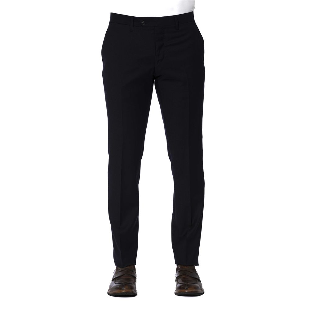 Blue Wool Men's Trouser