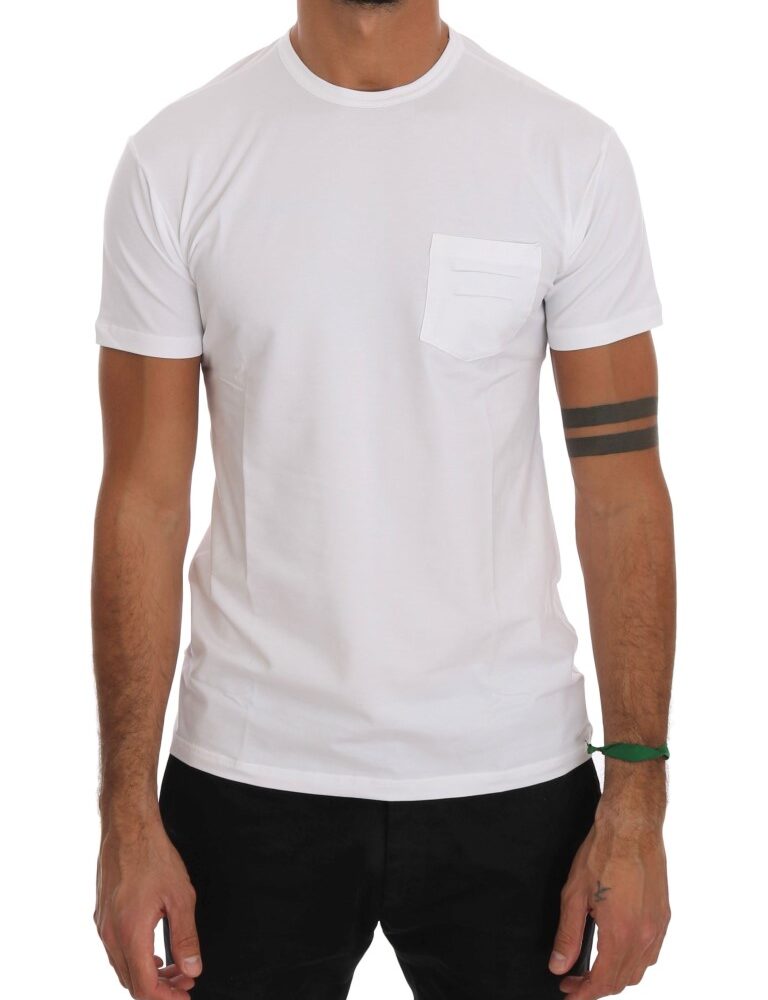 Elegant White Crew-Neck Cotton T-Shirt