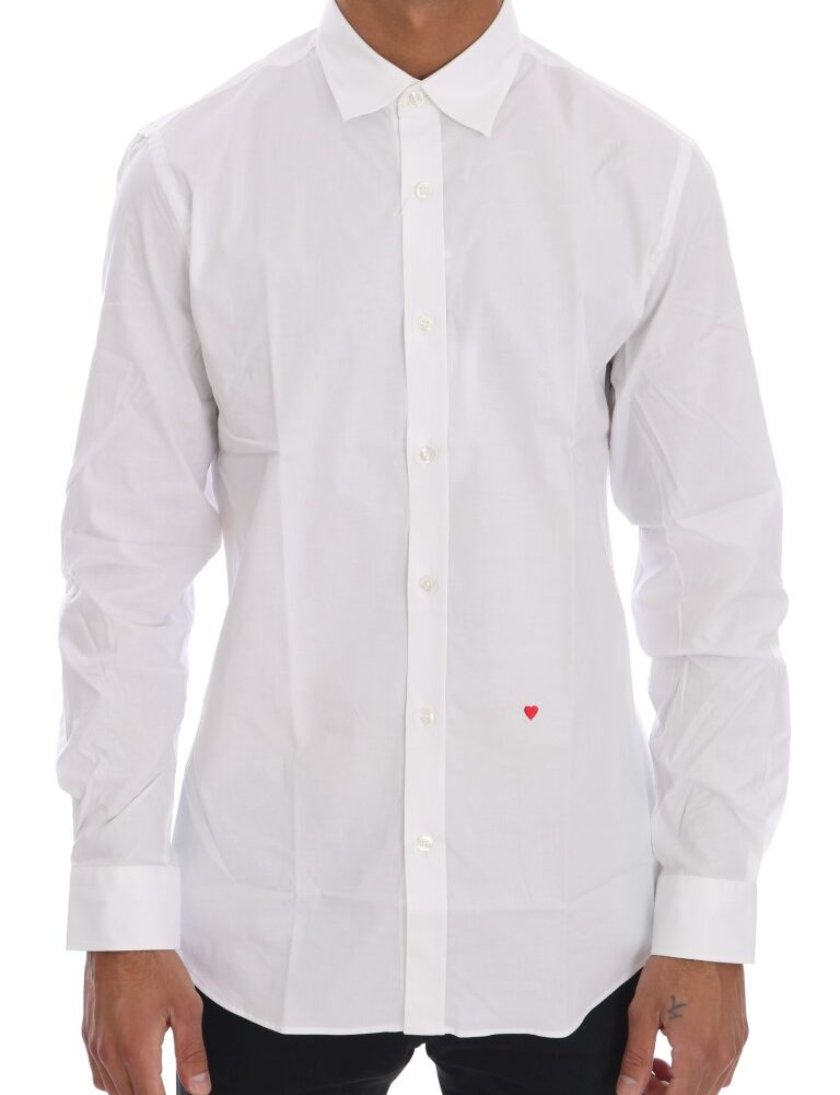 Elegant White Slim-Fit Cotton Shirt