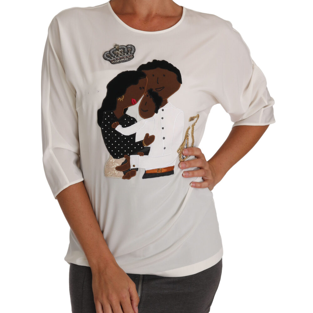 Elegant Silk Blend Crewneck Blouse