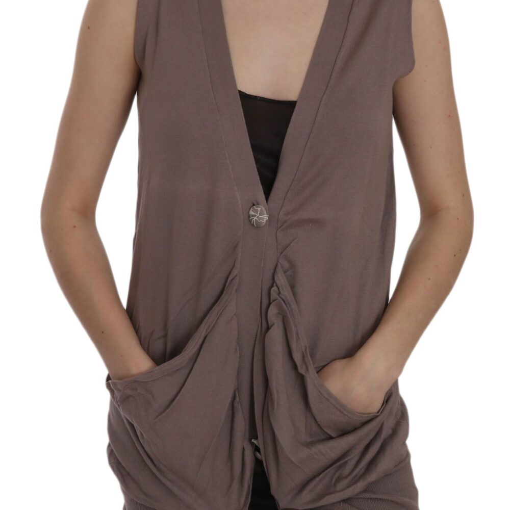 Chic Sleeveless Cotton Cardigan Top
