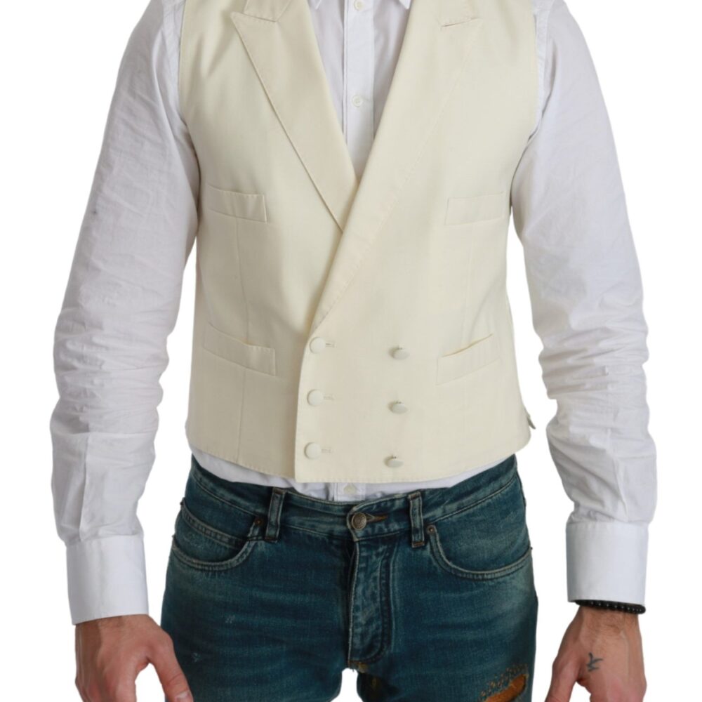 Elegant Cream Wool Dress Vest