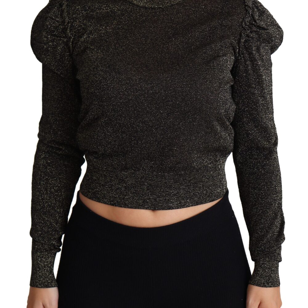Elegant Cropped Sweater with Logo Detail
