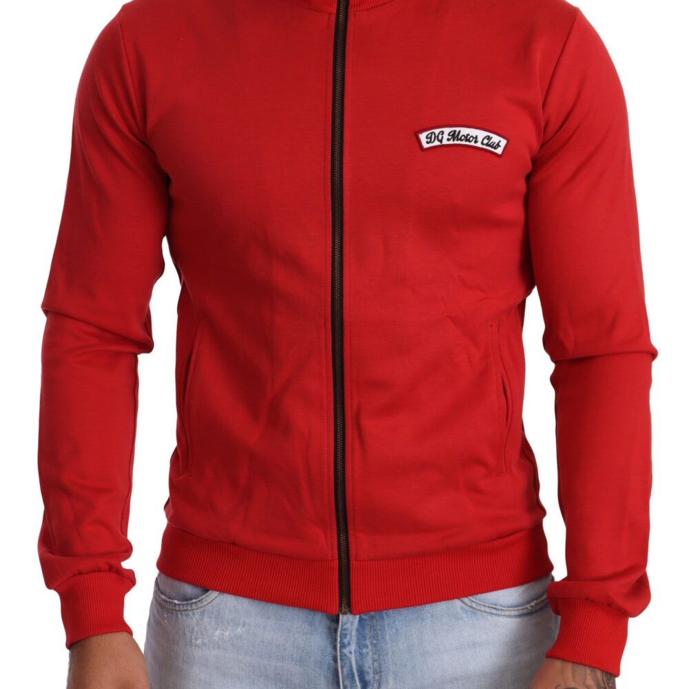 Red DG Motor Club Zipper Stretch Sweater