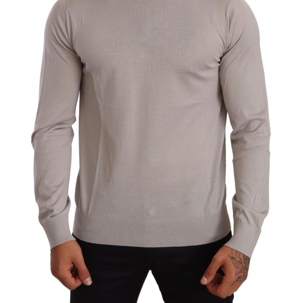 Elegant Light Blue Cashmere Turtleneck Sweater