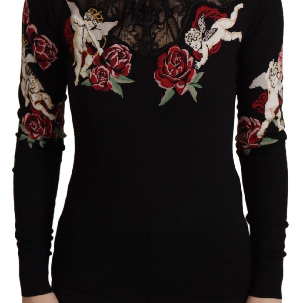 Embroidered Angel Cardigan Sweater