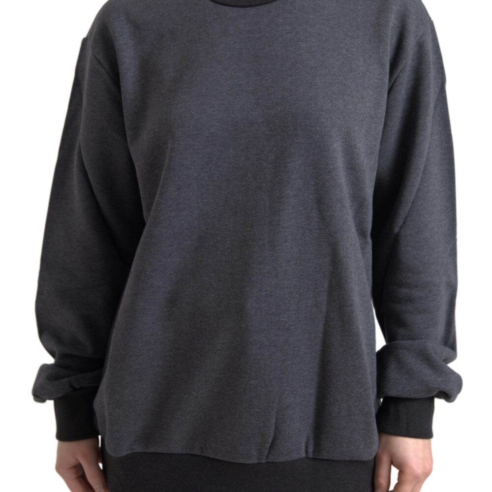Elegant Dark Gray Crew Neck Sweater