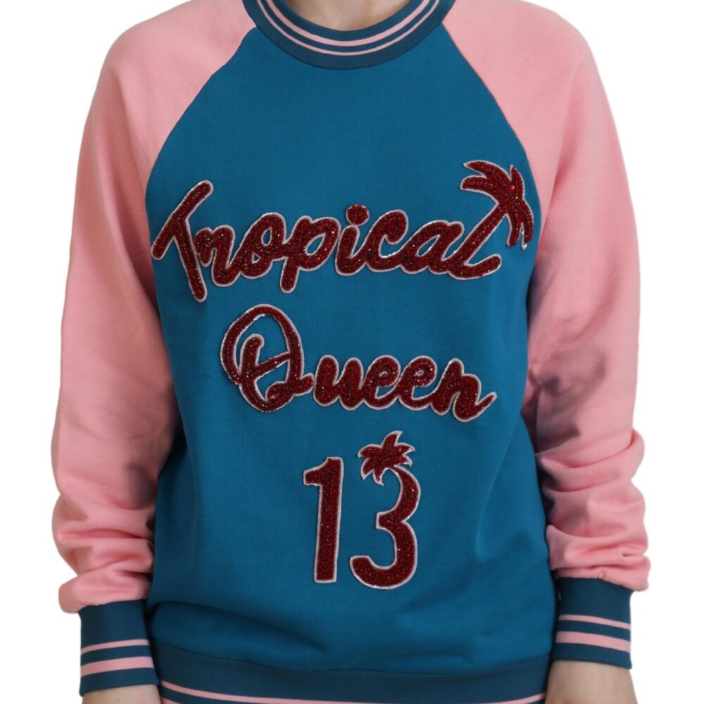 Sequined Tropical Queen Cotton Sweater