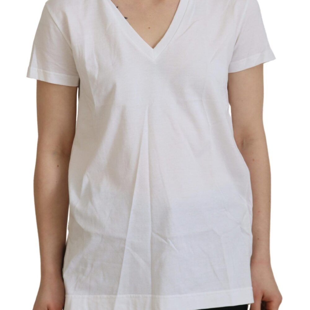 Elegant White Cotton Top Tee