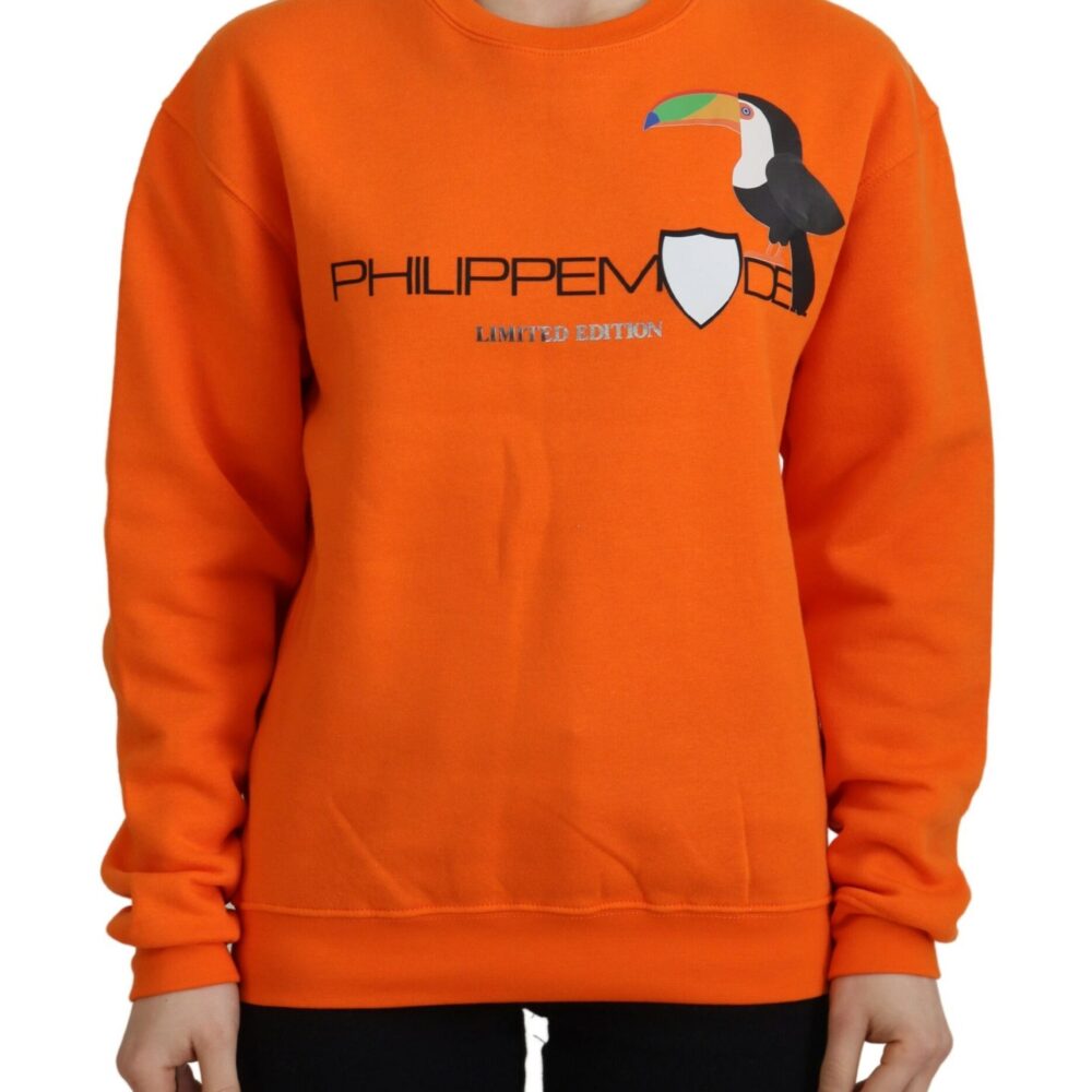 Chic Orange Printed Long Sleeve Pullover Sweater