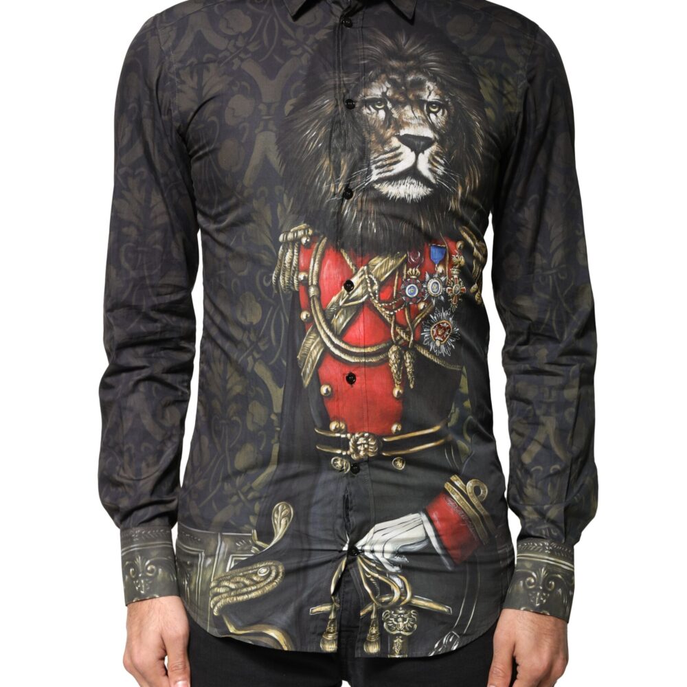 Black Royal Pet Portrait GOLD Dress Shirt