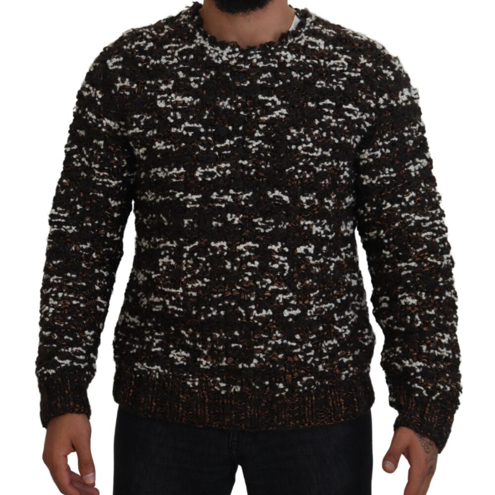 Elegant Bronze Knit Pullover Sweater