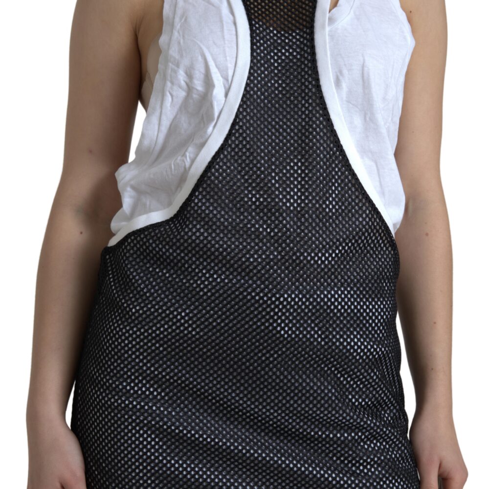 Monochrome Cotton-Linen Blend Tank Top