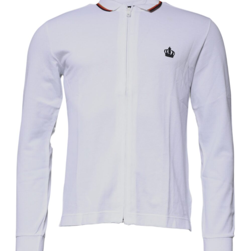 White Crown Men Full Zip Sweatshirt Sweater