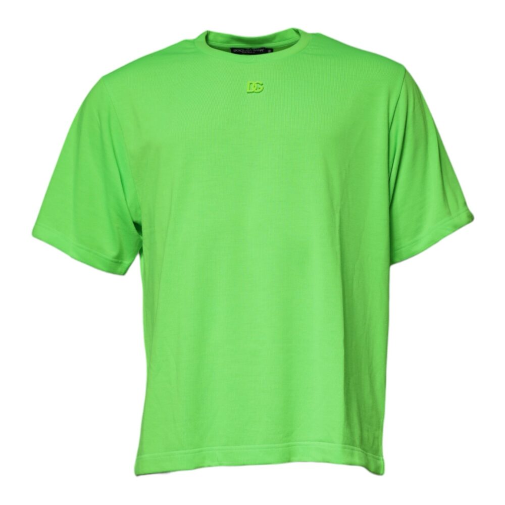 Green DG Logo Cotton Crew Neck T-shirt