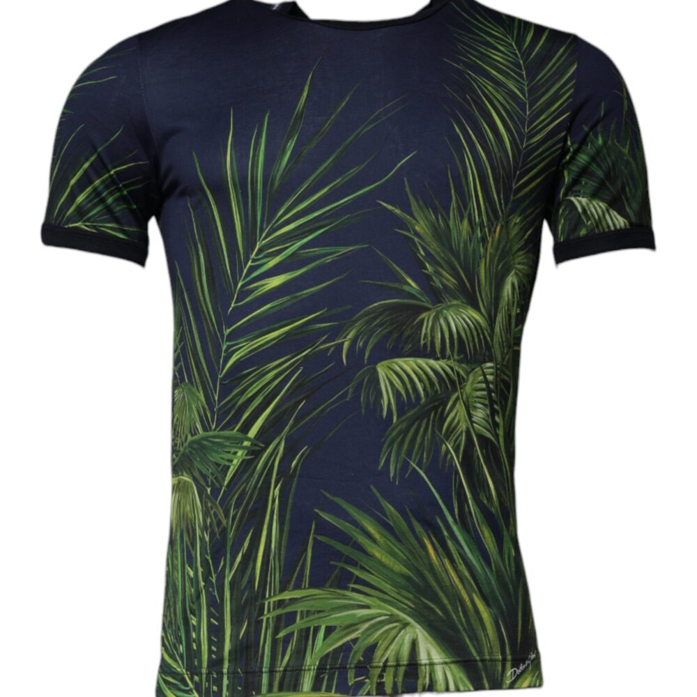 Blue Tree Print CrewNeck Short Sleeve T-shirt