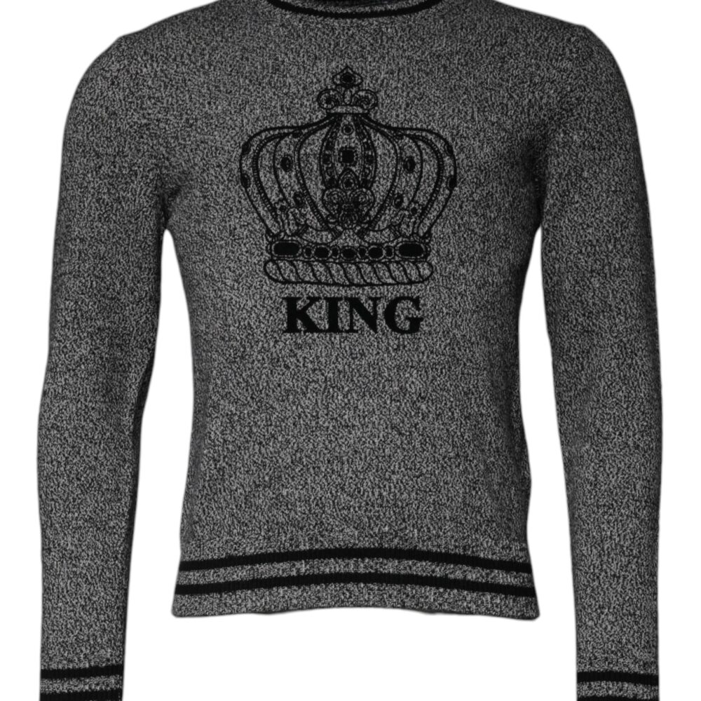 Gray Crown King Cashmere Pullover Sweater