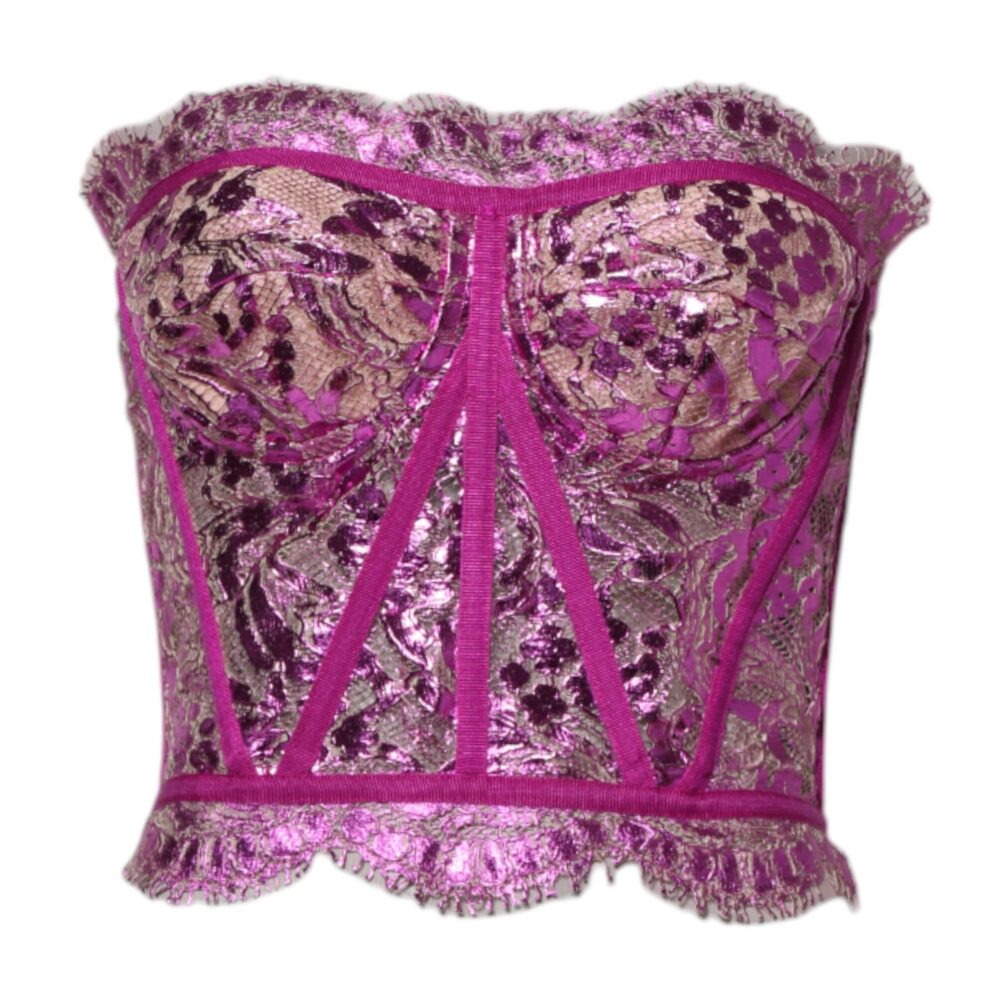 Pink Bustier Sleeveless Corset Blouse Top