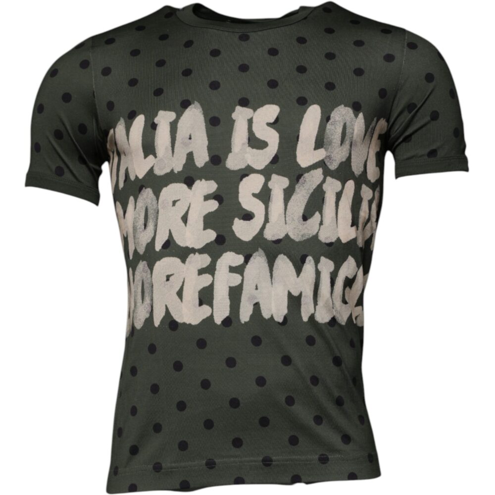 Gray Sicilia Cotton Crew Neck T-shirt