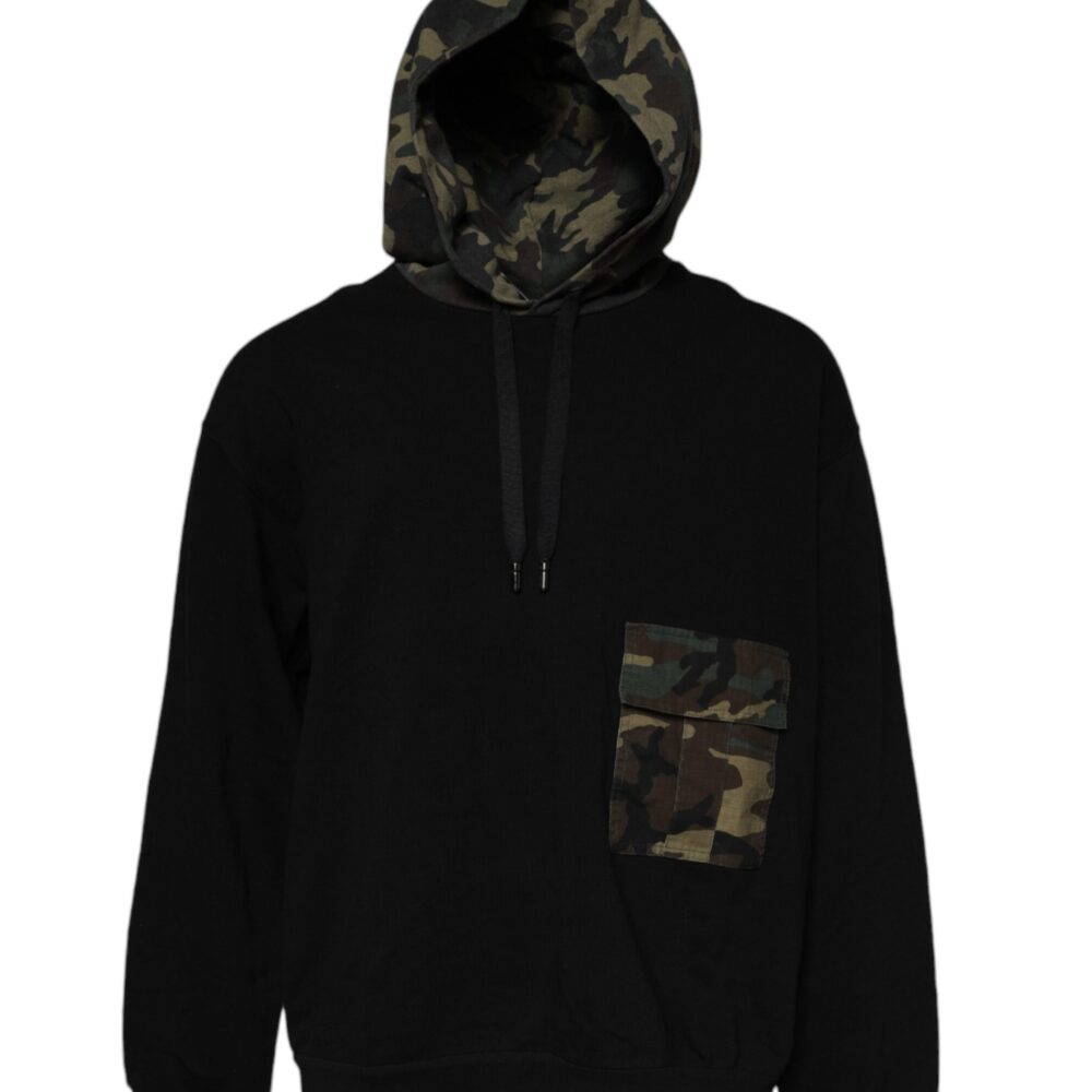 Black Camouflage Hooded Sweatshirt Sweater