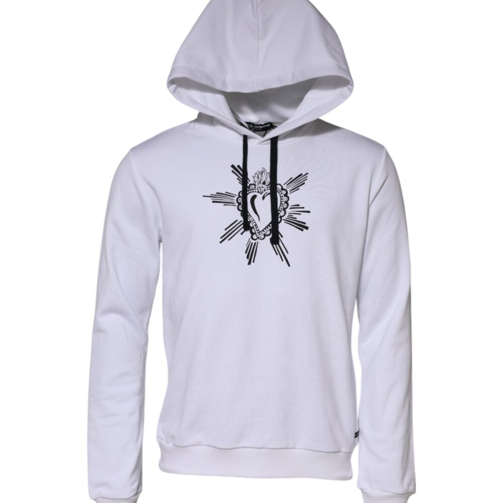 White Sacred Heart Hooded Sweatshirt Sweater