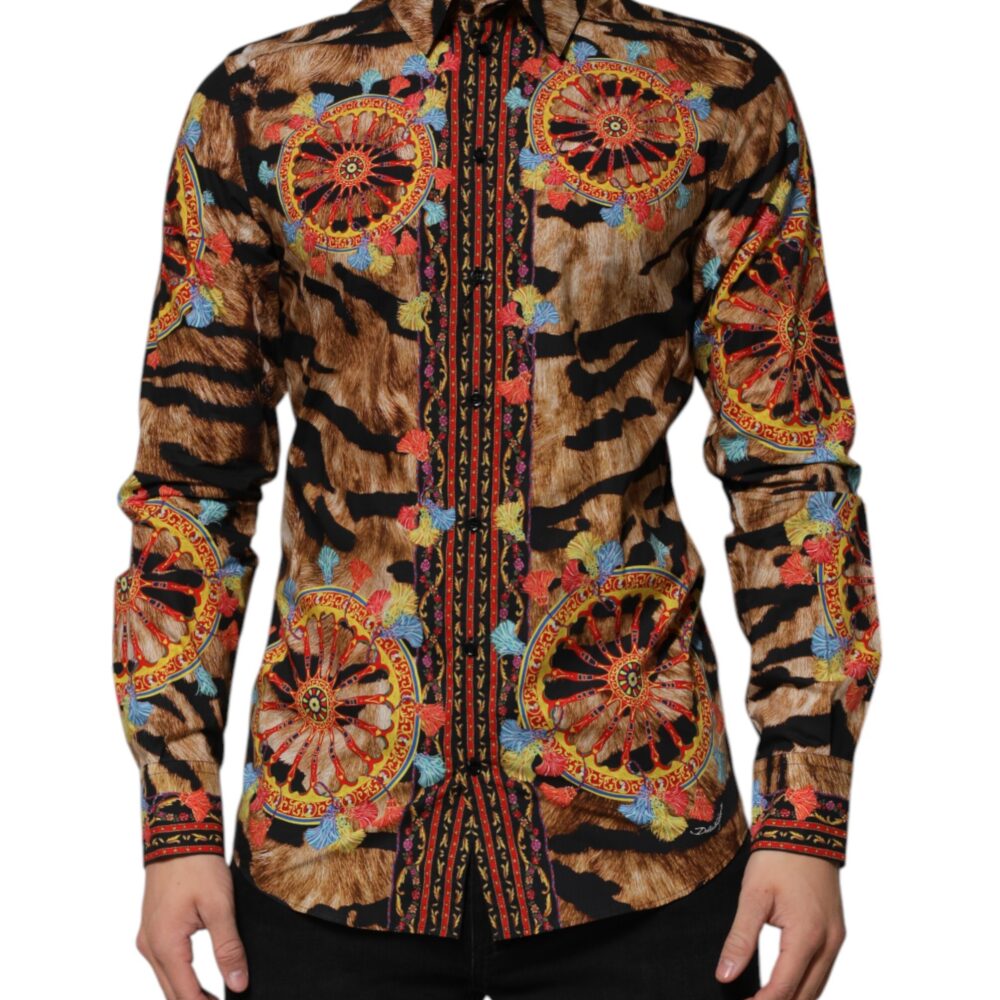 GOLD Cotton Tiger Carretto Long Sleeve Shirt