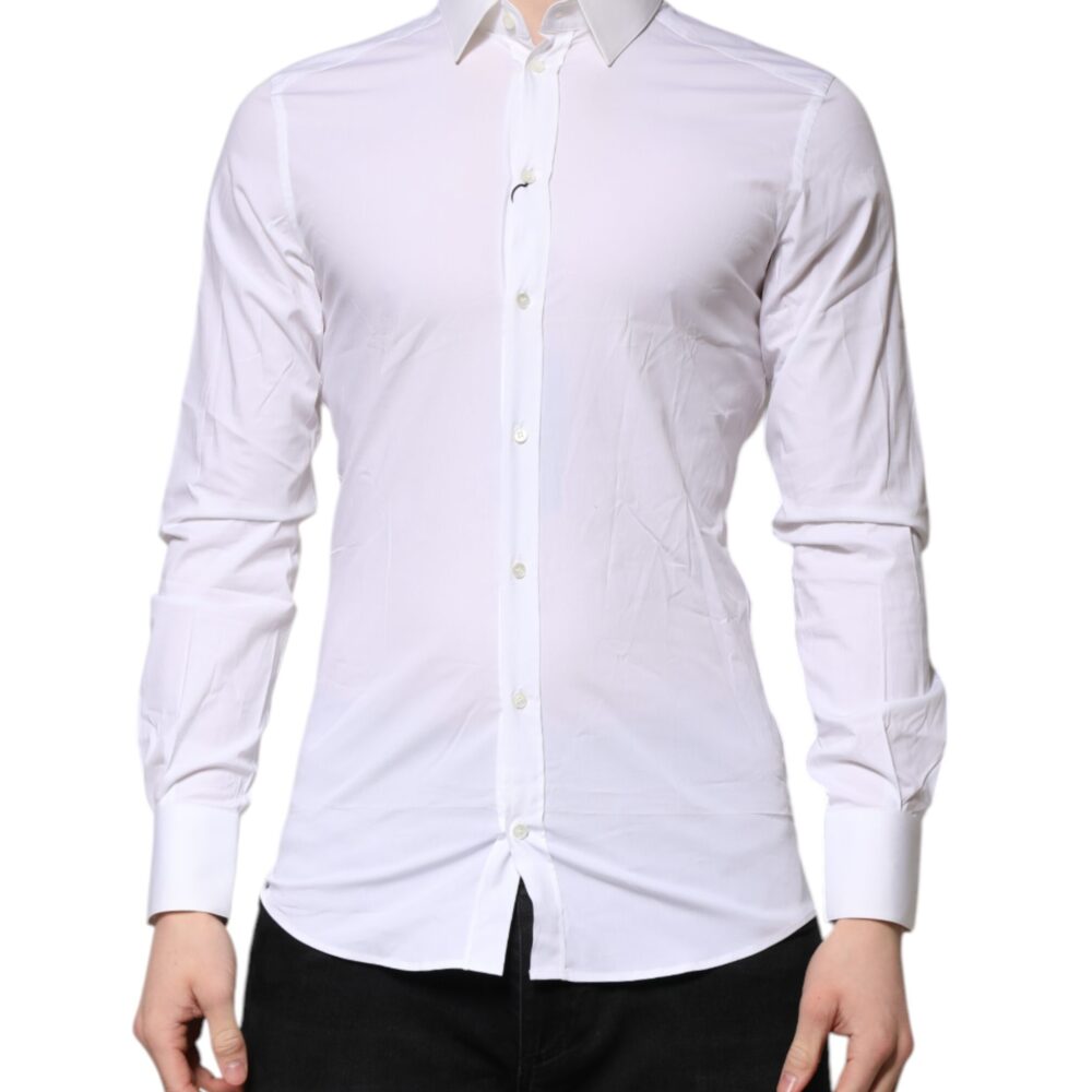 White GOLD Long Sleeves Dress Formal Shirt