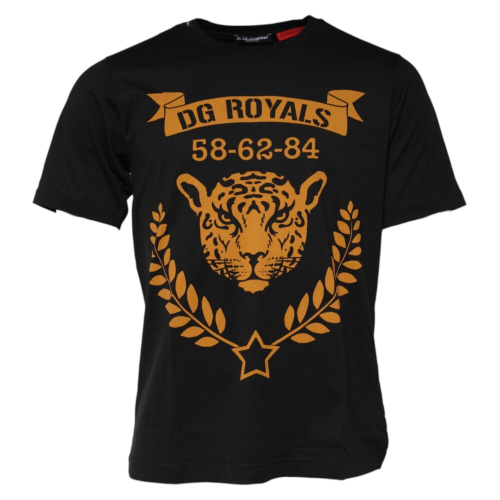 Black DG Royals Cotton Crew Neck T-shirt