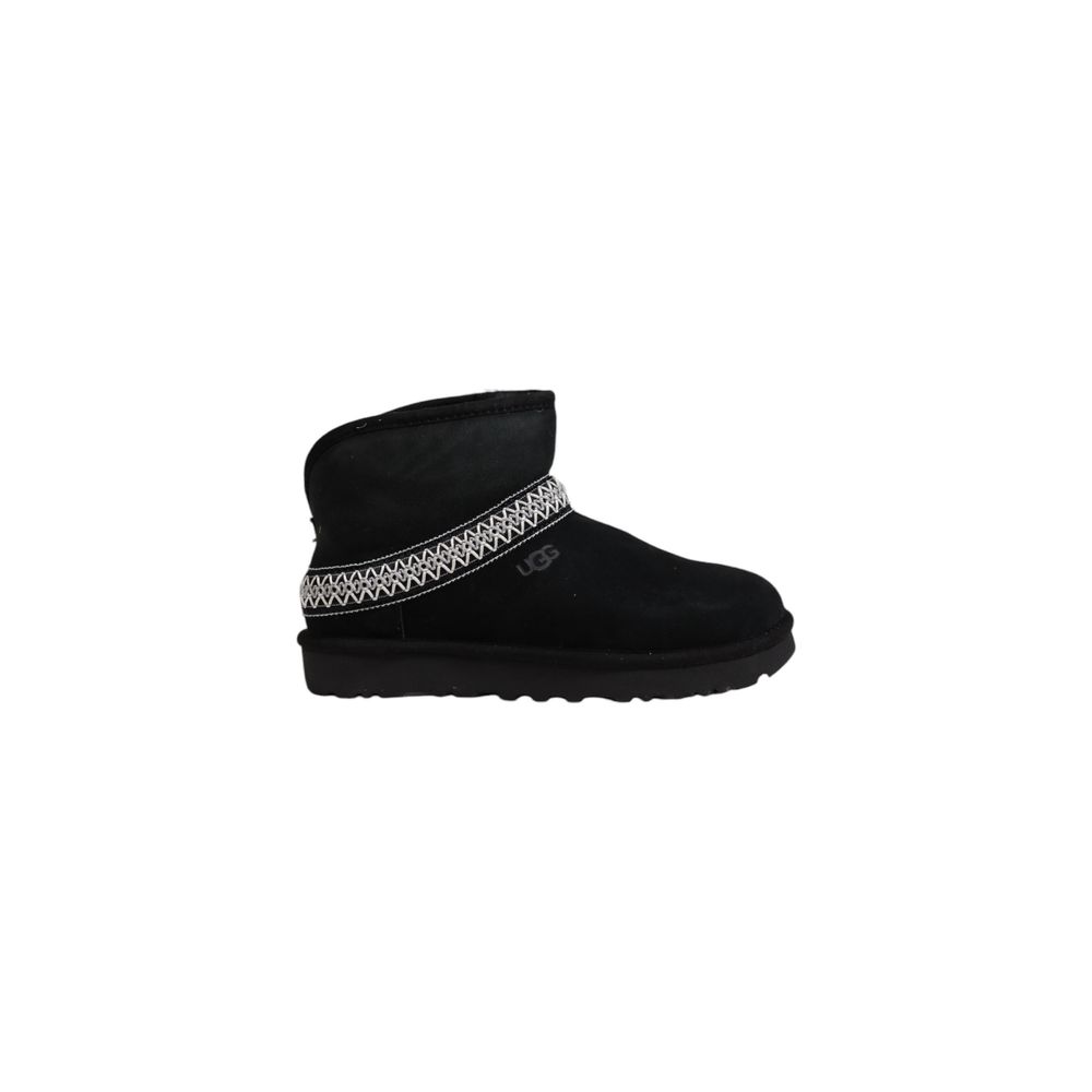 Black Suede Leather Ankle