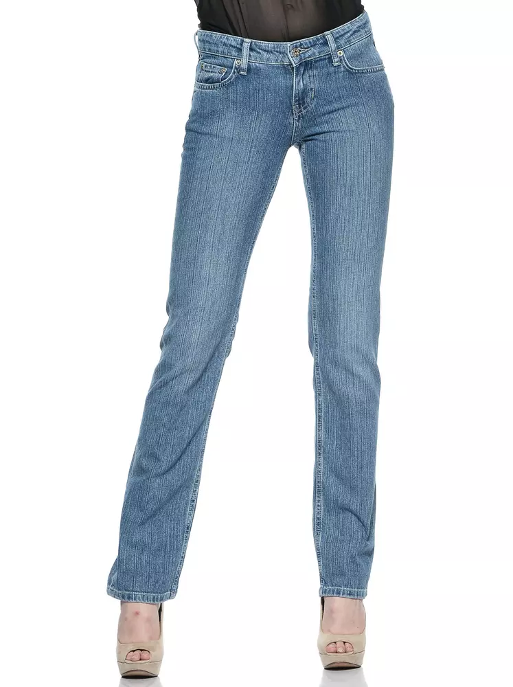 Light Blue Cotton Women Jean
