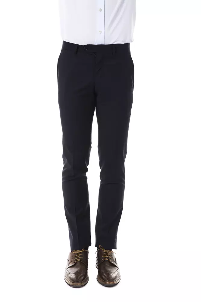 Gray Wool Men's Suit Pant