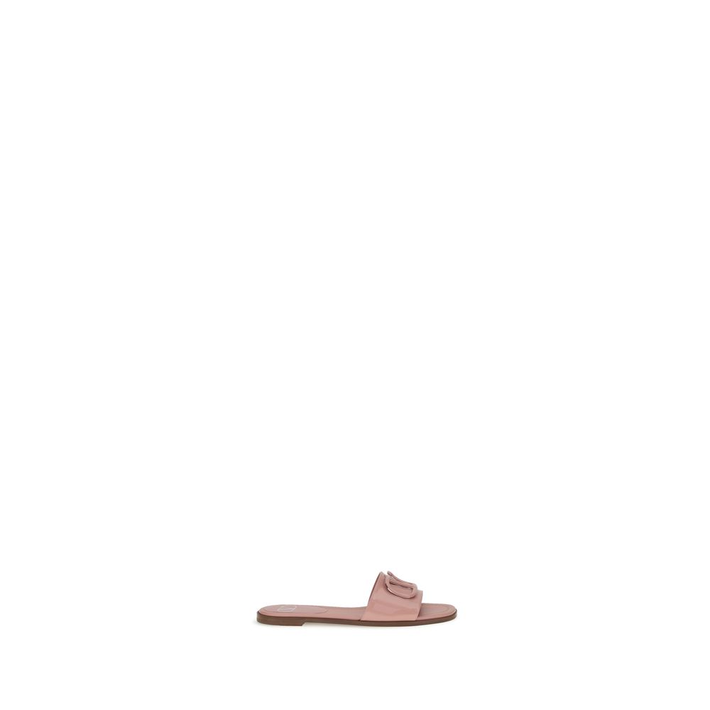 Patent leathe VLogo slide Sandals