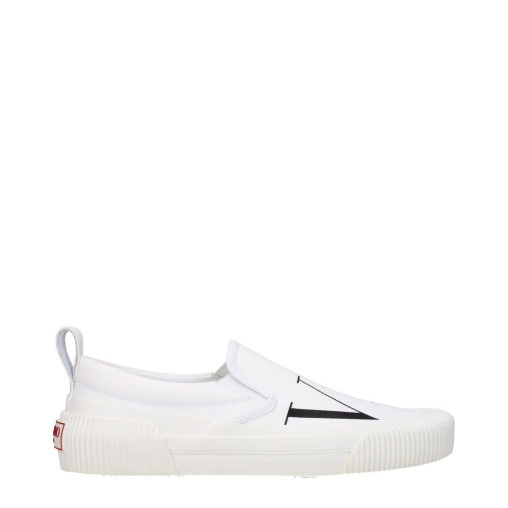 White Fabric Slip-On Loafer
