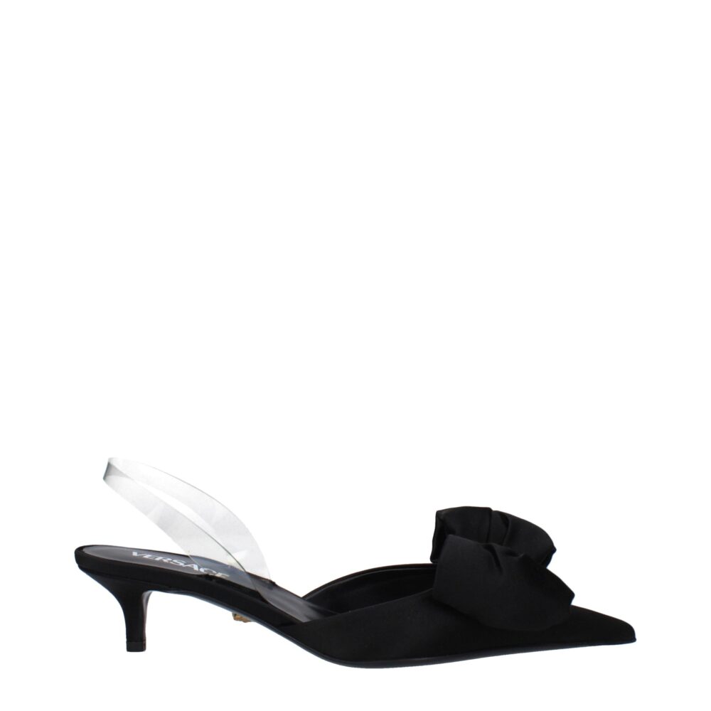 Black Satin Sandal