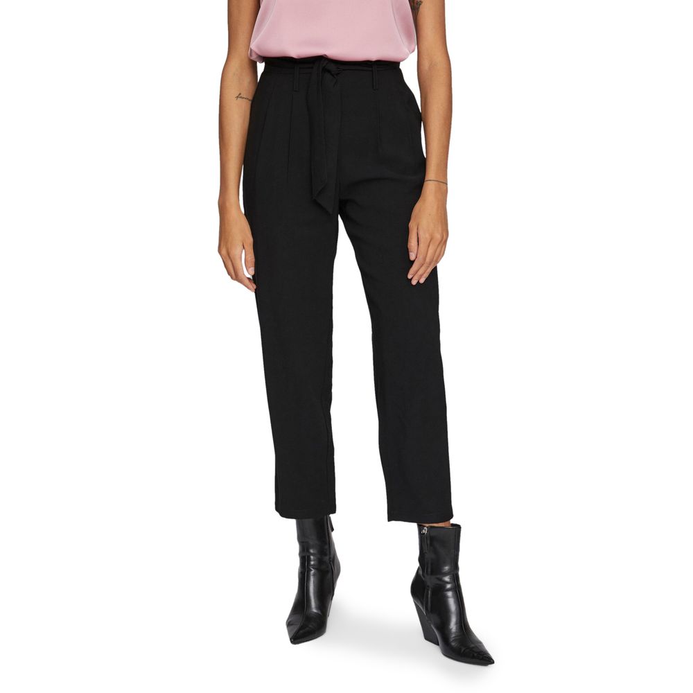 Black Viscose Cropped Pant