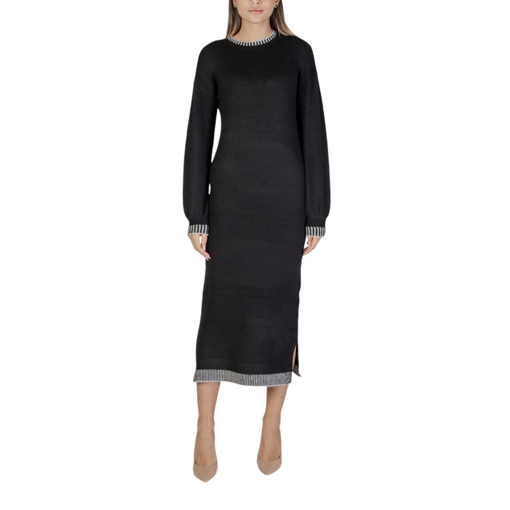 Black Polyester Midi