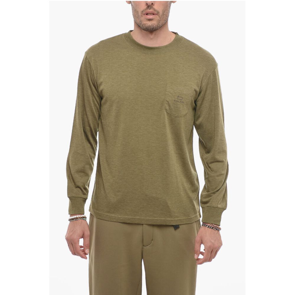 Long Sleeved Crew-neck T-Shirt with Breast Pocket