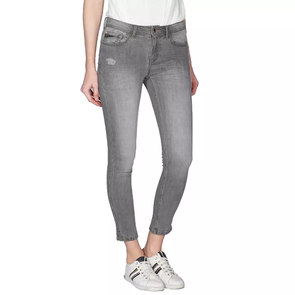 Gray Cotton Women's Jean
