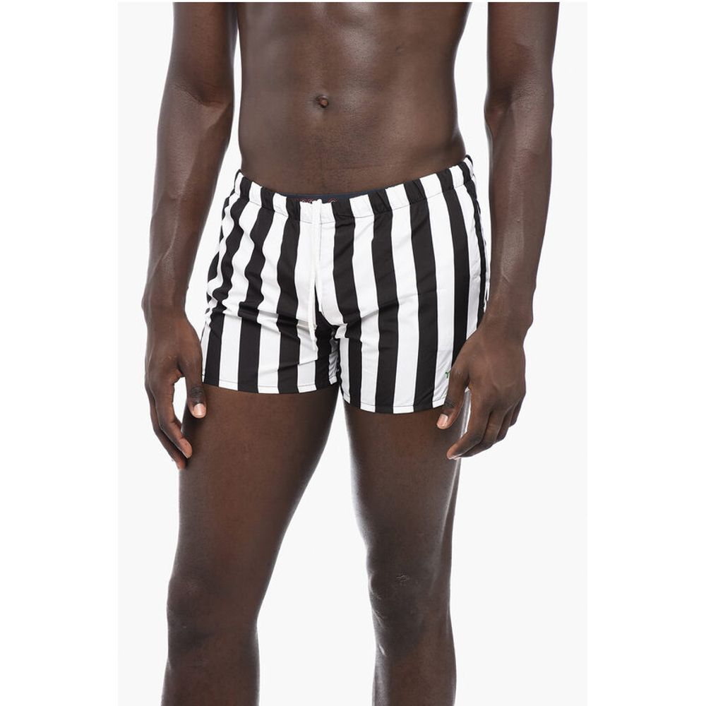 Two-Tone Striped Swim Shorts