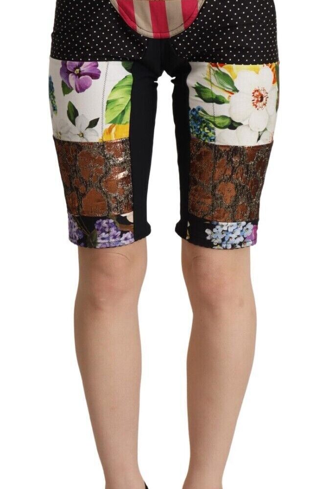 Elegant Floral Cropped Pants in Purple Hues