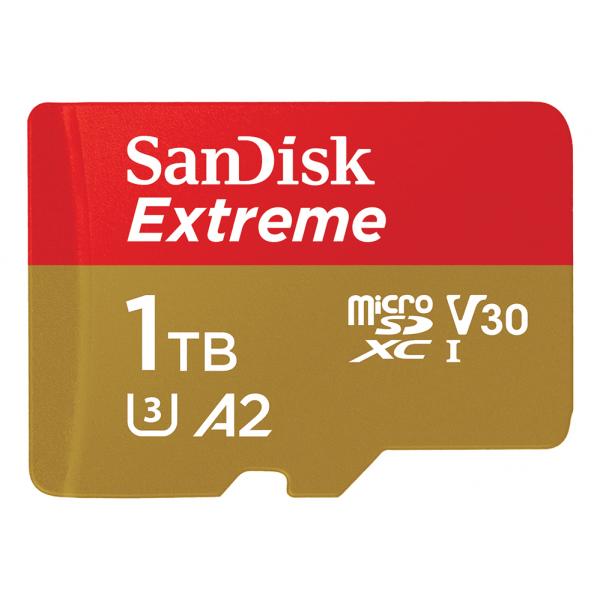 SanDisk Extreme - Scheda di memoria flash (adattatore da microSDXC a SD incluso)