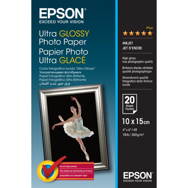 Carta fotografica Epson Ultra Glossy - Lucida - 100 x 150 mm 20 fogli di carta fotografica