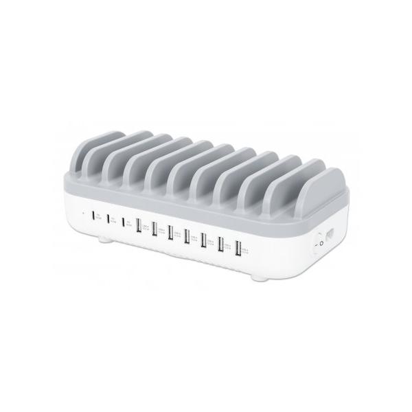 Stazione di ricarica Manhattan, 10 porte: 3 USB-C (fino a 18 W PD)