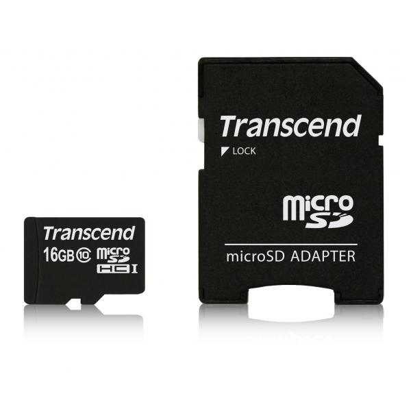 Scheda di memoria flash Transcend (adattatore microSDHC/SD incluso)