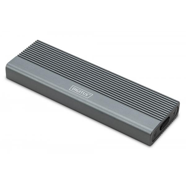 Custodia per disco rigido DIGITUS USB M.2, SSD, esterna, NVMe + SATA, 10 Gbps (NVMe) 6 Gbps (SATA), USB3.1 Gen2, alluminio, senza attrezzi