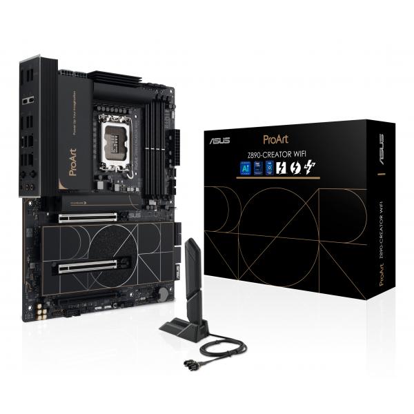ASUS ProArt Z890-CREATOR WIFI - scheda madre - ATX - presa LGA1851 - chipset Z890 - USB4, USB 3.2 Gen 2, USB-C 3.2 Gen 2x2, USB 3.2 Gen 1 - 10 Gigabit LAN, 2.5 Gigabit LAN, Bluetooth, Wi-Fi 7 - Grafi