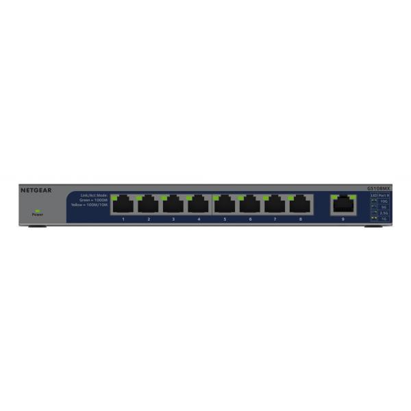 Netgear GS108MX - Switch - non gestito - 8 x 10/100/1000 + 1 x 10 Gb Ethernet SFP+ (Uplink)