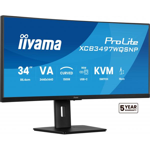 Iiyama ProLite XCB3497WQSNP-B1 - LED-Monitor - gebogen - 86.4 cm (34")