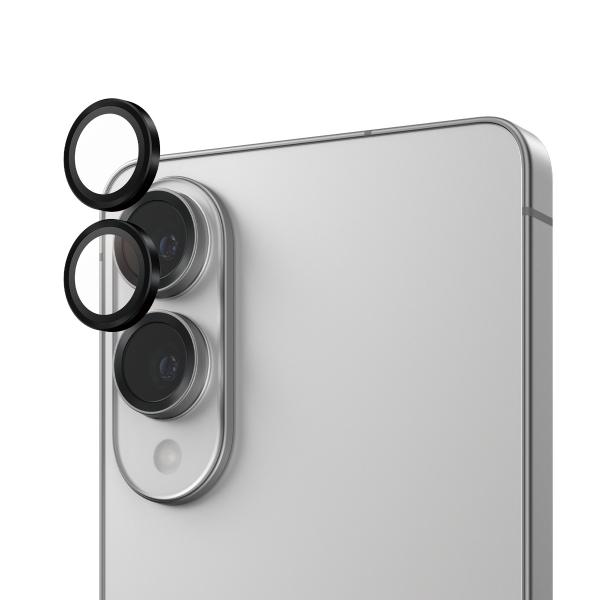 PanzerGlass ® Hoops® Schwarz Kameraschutz Samsung S25 Edge, Samsung, Samsung - Galaxy S25 Edge 5G, Trockene Anwendung, Kratzresistent, Schockresistent, Schwarz, 1 Stück(e)