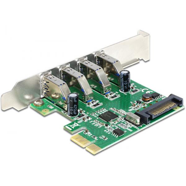 Delock Scheda PCI Express > 4 adattatori USB 3.0-USB